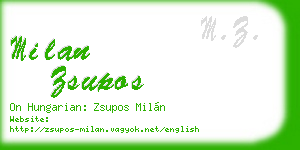 milan zsupos business card